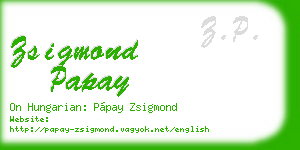 zsigmond papay business card