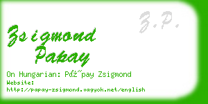 zsigmond papay business card
